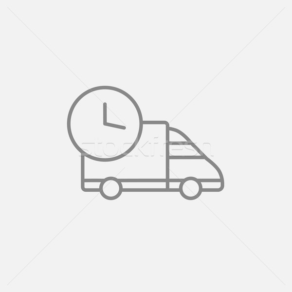 Samochód dostawczy line ikona internetowych komórkowych infografiki Zdjęcia stock © RAStudio