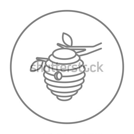 Pszczoła ul line ikona internetowych komórkowych Zdjęcia stock © RAStudio