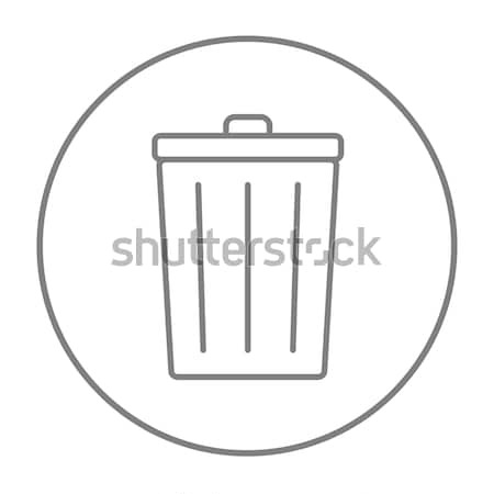 Cesto de lixo linha ícone teia móvel infográficos Foto stock © RAStudio