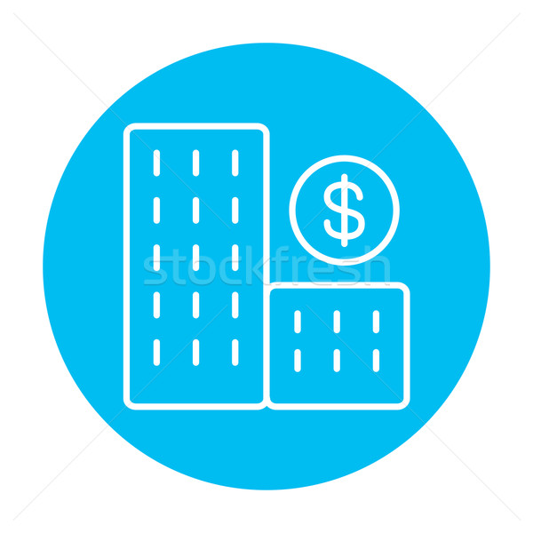 Condominium with dollar symbol line icon. Stock photo © RAStudio