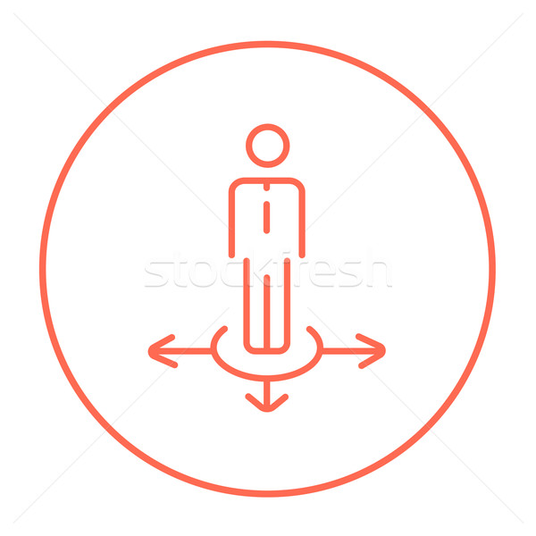 Businessman in three ways line icon. Stock photo © RAStudio