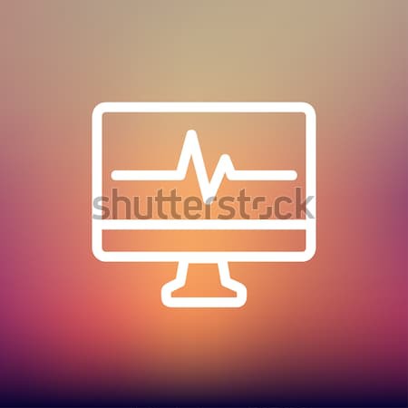 Bicie serca monitor line ikona internetowych Zdjęcia stock © RAStudio