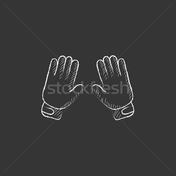Motocykla rękawice kredy ikona Zdjęcia stock © RAStudio