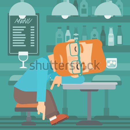 Woman sleeping in bar.  Stock photo © RAStudio