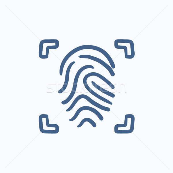 Fingerprint scanning sketch icon. Stock photo © RAStudio