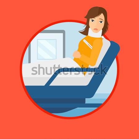 Woman with neck injury vector illustration. Stock photo © RAStudio