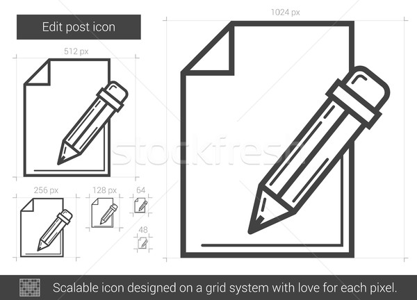 Post line Symbol Vektor isoliert weiß Stock foto © RAStudio