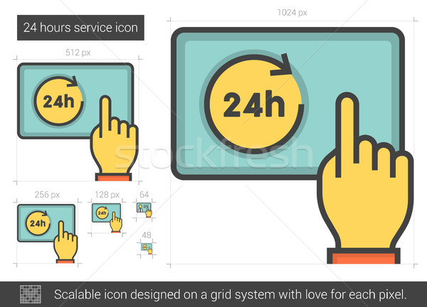 Twenty four hours service line icon. Stock photo © RAStudio