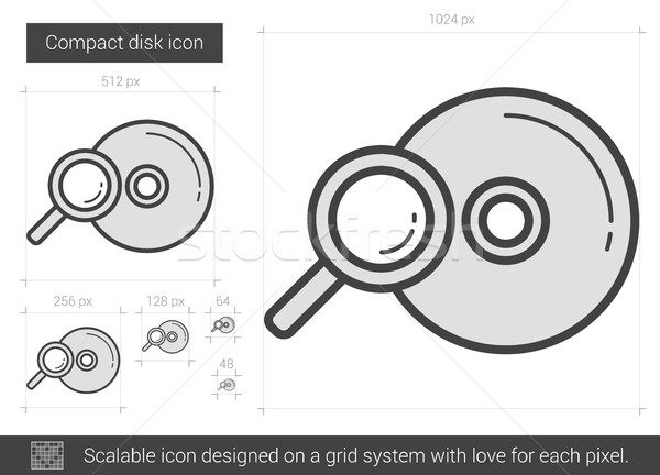 Compact disc linie icoană vector izolat Imagine de stoc © RAStudio