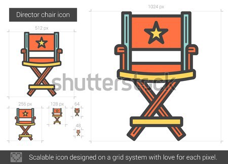 Stok fotoğraf: Yönetmen · sandalye · hat · ikon · vektör · yalıtılmış