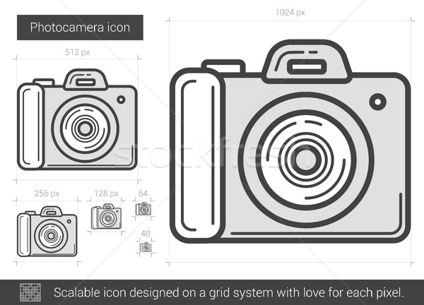 Photocamera line icon. Stock photo © RAStudio