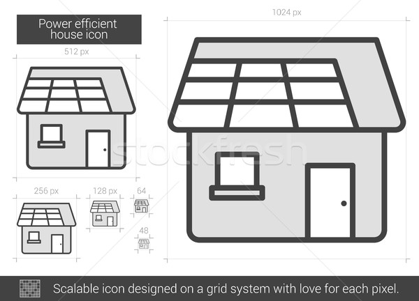 Potere efficiente casa line icona vettore Foto d'archivio © RAStudio