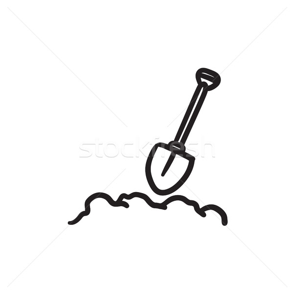 Mining shovel sketch icon. Stock photo © RAStudio