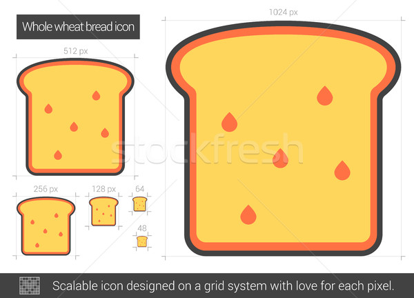 Volkorenbrood lijn icon vector geïsoleerd witte Stockfoto © RAStudio