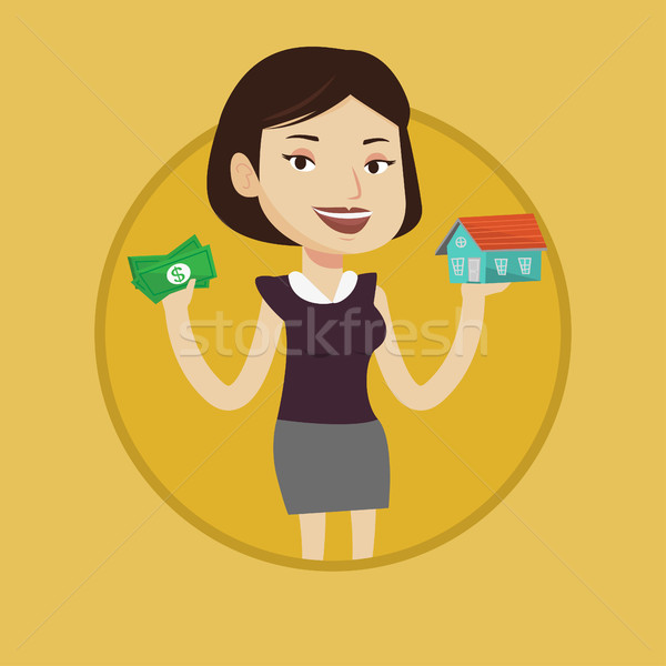 Woman buying house thanks to loan. Stock photo © RAStudio