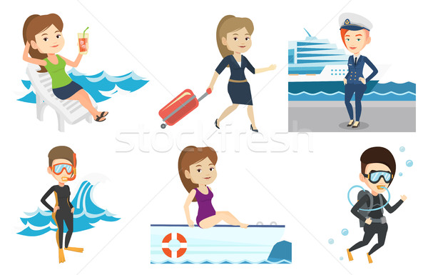 Vector set of traveling people. Stock photo © RAStudio