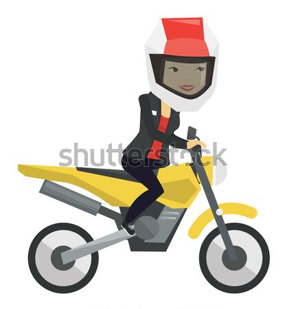 Foto stock: Mujer · equitación · motocicleta · noche · casco