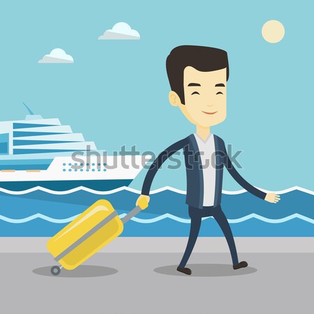 Passenger with suitcase going to shipboard. Stock photo © RAStudio