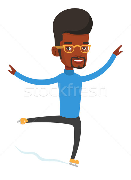 Male figure skater vector illustration. Stock photo © RAStudio