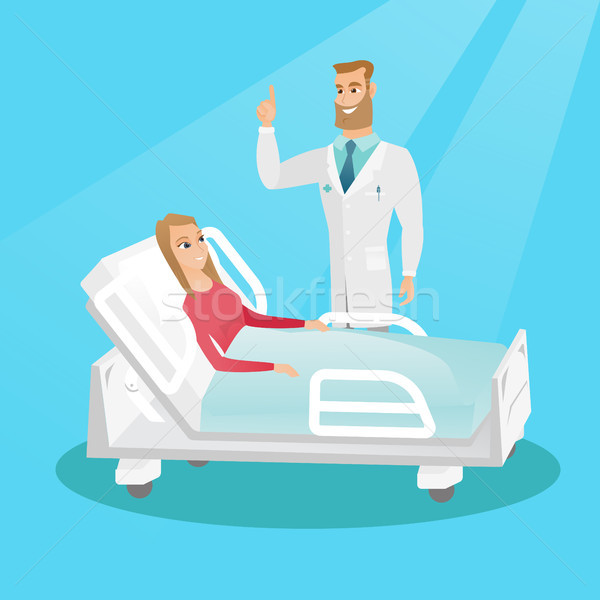 Doctor visiting a patient vector illustration. Stock photo © RAStudio