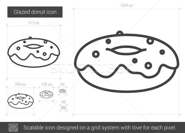 Glazed donut line icon. Stock photo © RAStudio