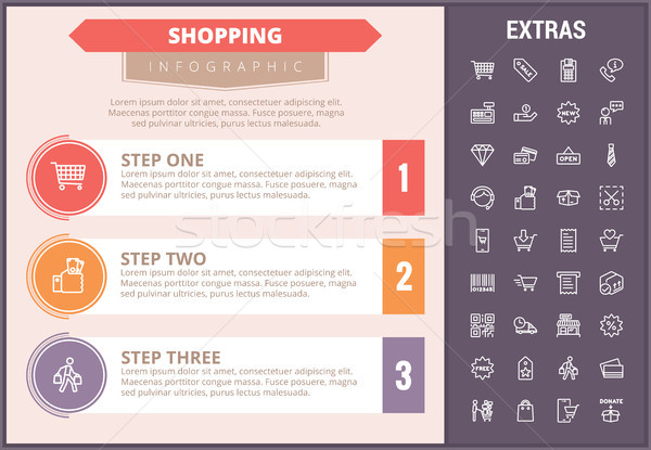 Shopping infografica modello elementi icone timeline Foto d'archivio © RAStudio