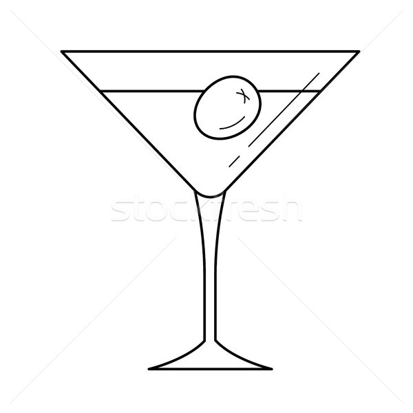 стакан мартини линия икона вектора изолированный белый Сток-фото © RAStudio