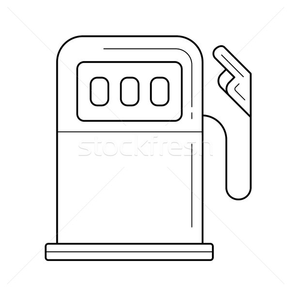 Station d'essence ligne icône vecteur isolé blanche [[stock_photo]] © RAStudio