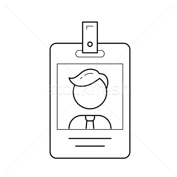 Identification card vector line icon. Stock photo © RAStudio