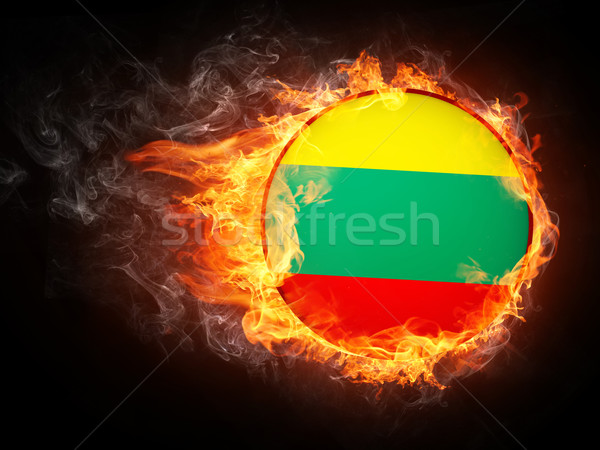 Литва флаг огня компьютерная графика звездой Живопись Сток-фото © RAStudio