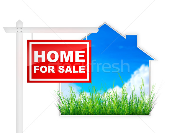 Signo venta inmobiliario casa casa rojo Foto stock © RAStudio