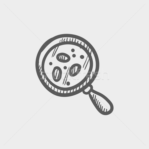 Microorganism under magnifier sketch icon Stock photo © RAStudio
