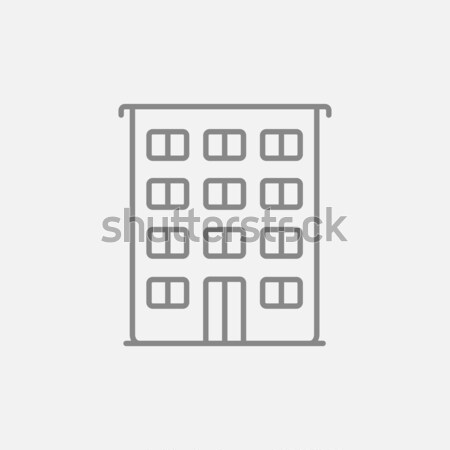 Lakóövezeti épület vonal ikon háló mobil Stock fotó © RAStudio