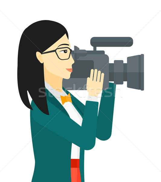 Cameraman with video camera. Stock photo © RAStudio