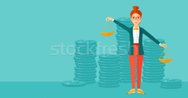 Business woman with scales. Stock photo © RAStudio