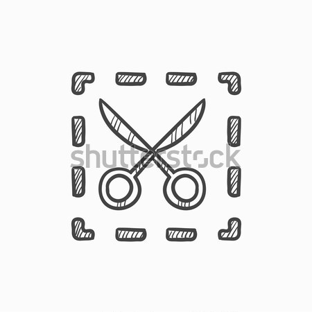 Scissors with dotted lines sketch icon. Stock photo © RAStudio