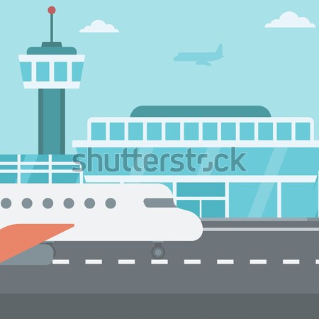 аэропорту самолет вектора дизайна иллюстрация вертикальный Сток-фото © RAStudio