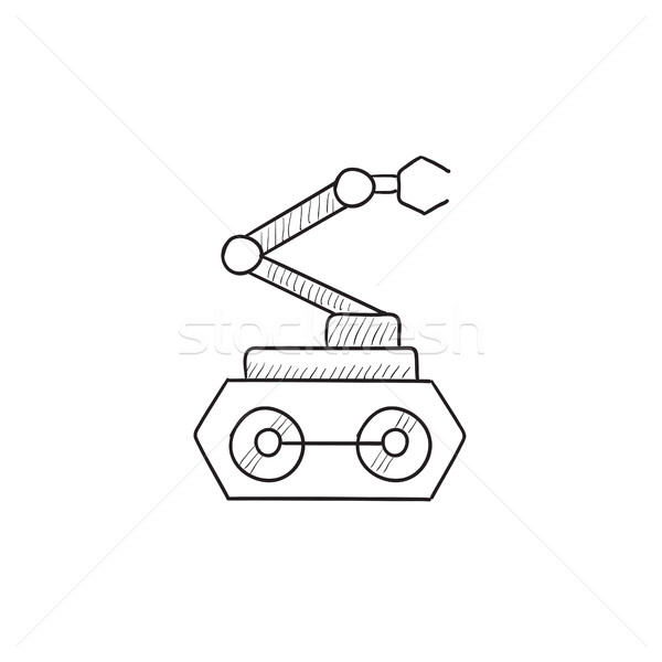 Industrial mechanical robot arm sketch icon. Stock photo © RAStudio