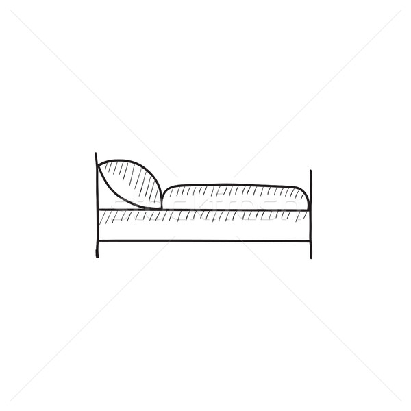 Cama boceto icono vector aislado dibujado a mano Foto stock © RAStudio