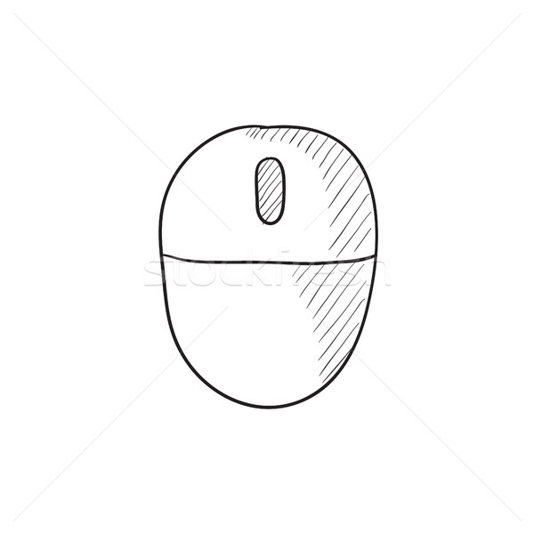 Stock photo: Computer mouse sketch icon.
