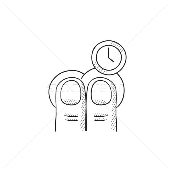 Tart időzítő kézmozdulat rajz ikon vektor Stock fotó © RAStudio