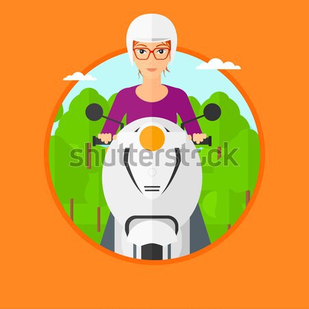 Woman riding scooter vector illustration. Stock photo © RAStudio