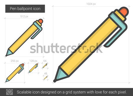 Stift line Symbol Vektor isoliert weiß Stock foto © RAStudio