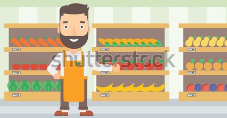 Man refusing junk food vector illustration. Stock photo © RAStudio