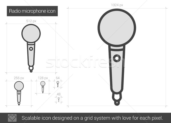 Rádió mikrofon vonal ikon vektor izolált Stock fotó © RAStudio