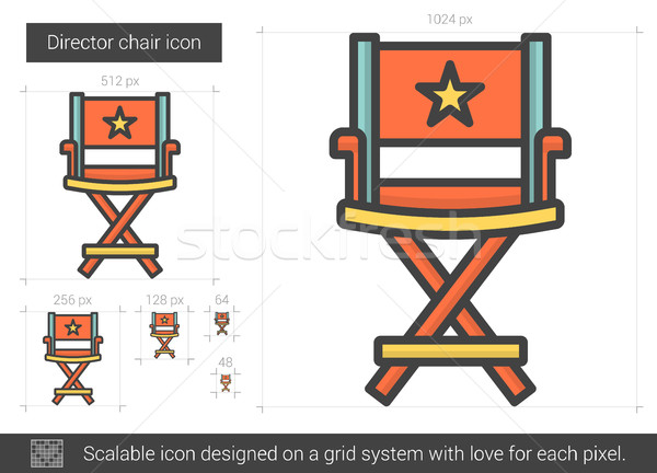 Stockfoto: Directeur · stoel · lijn · icon · vector · geïsoleerd