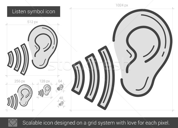 Listen symbol line icon. Stock photo © RAStudio
