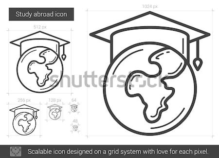 Studia in strainatate linie icoană vector izolat Imagine de stoc © RAStudio