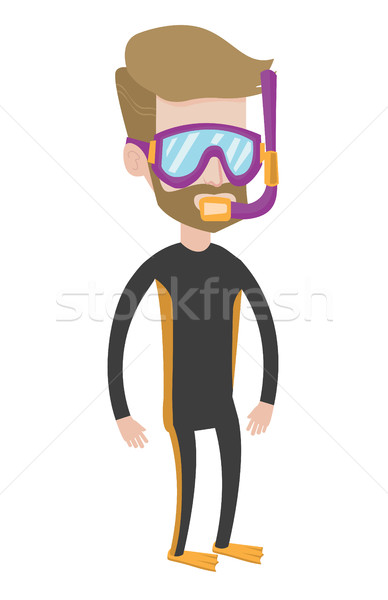 Young scuba diver vector illustration. Stock photo © RAStudio