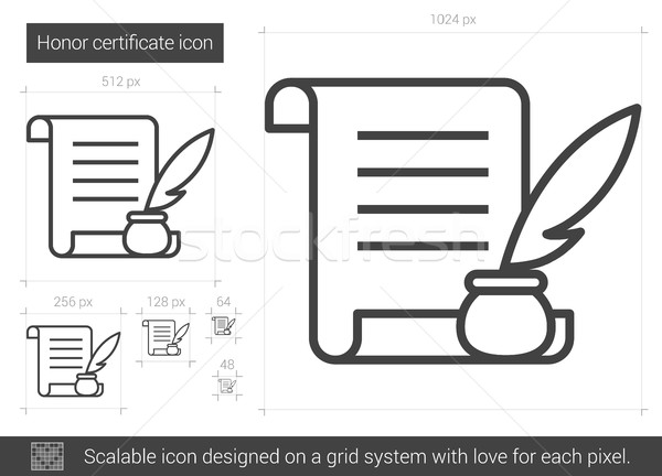 Honorer certificat ligne icône vecteur isolé [[stock_photo]] © RAStudio